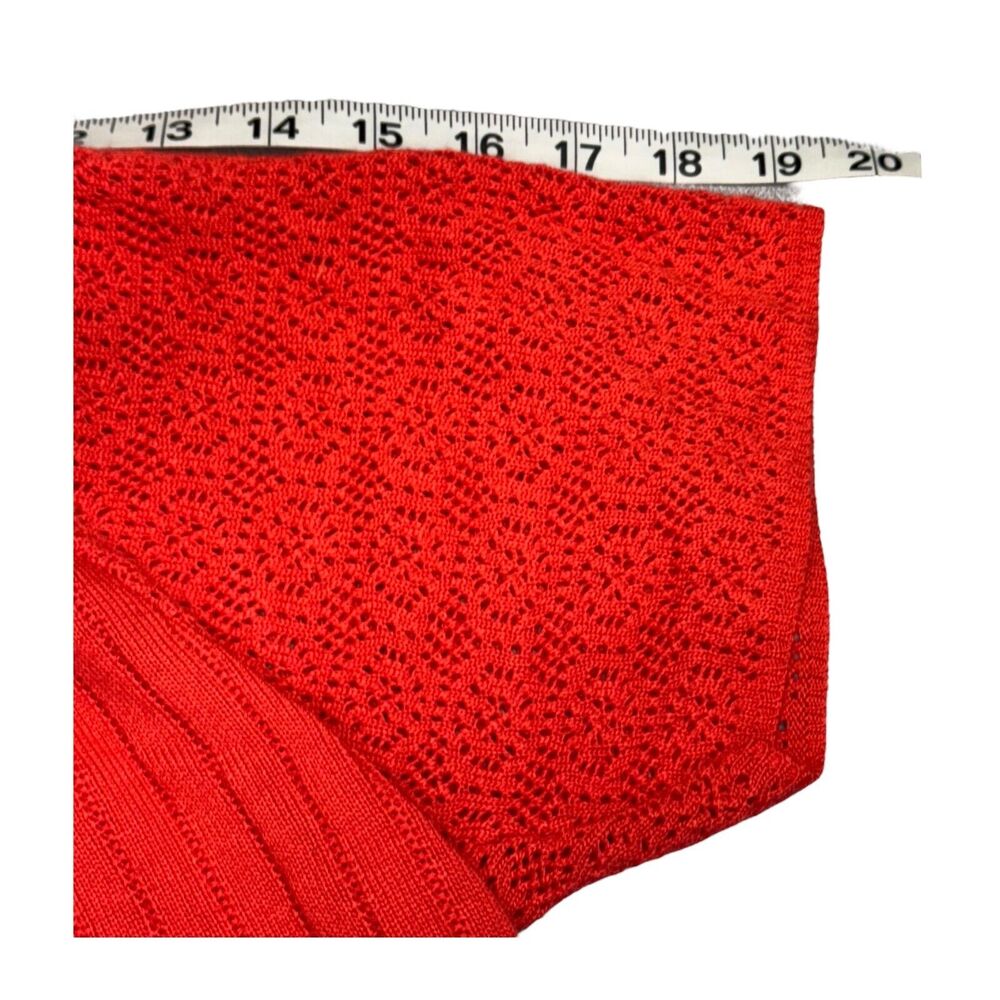Alfred Dunner Sweater Women's L Red Lace Detail Short Sleeve Round Neck Pullover - Picture 5 of 7